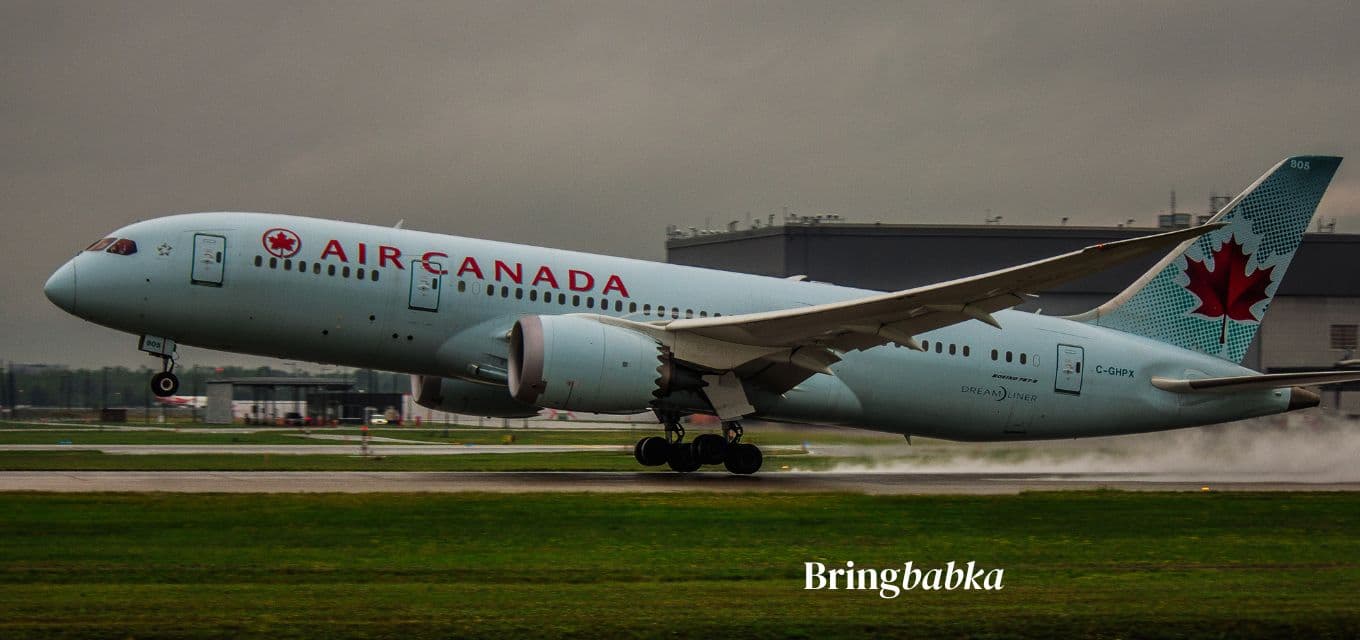 Air Canada cargo plane on the tarmac