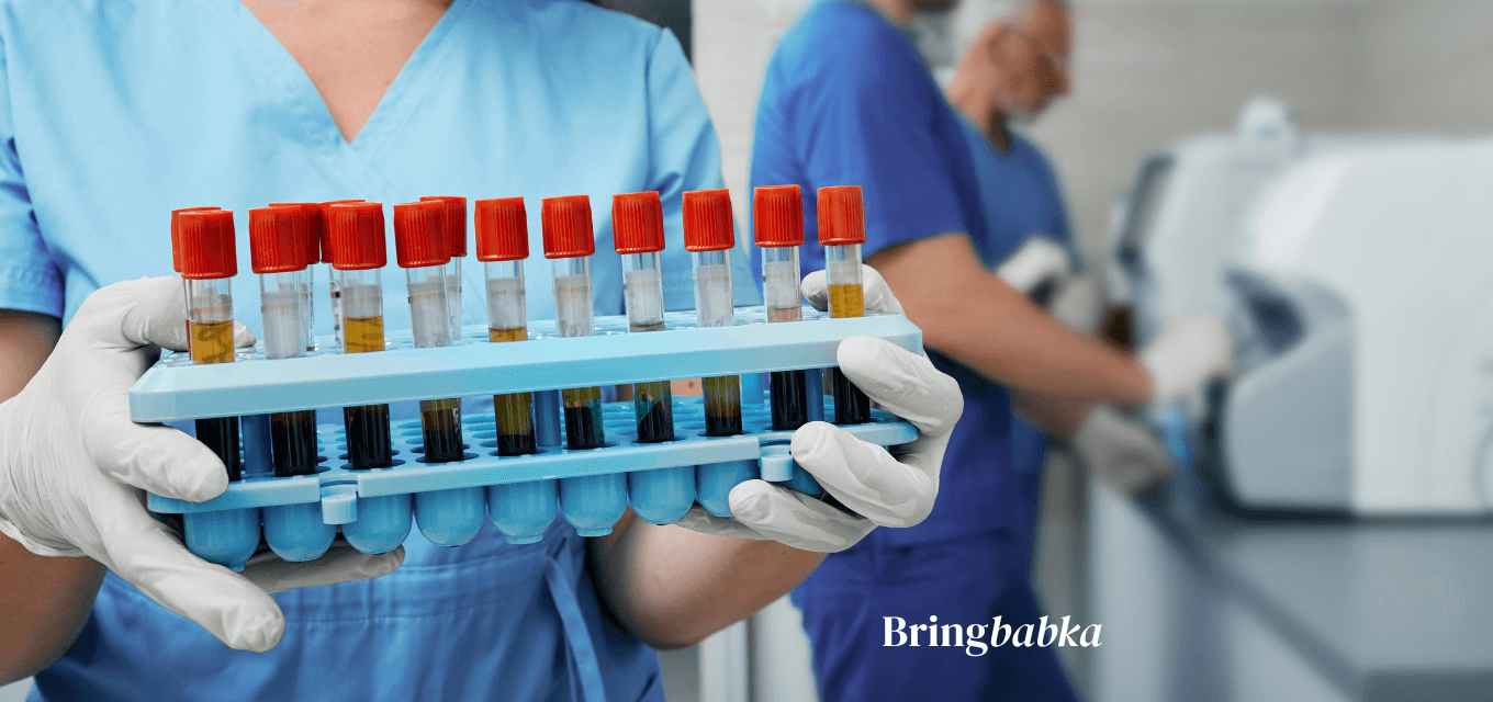 Blood sample test tubes in a veterinary laboratory representing RNATT rabies antibody testing for Australian pet import